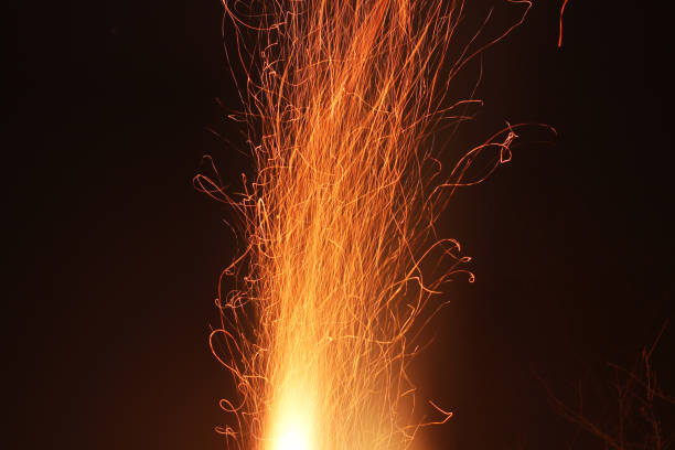 istock Sparks of flame. Strong fire. Fiery drawing 1171091095