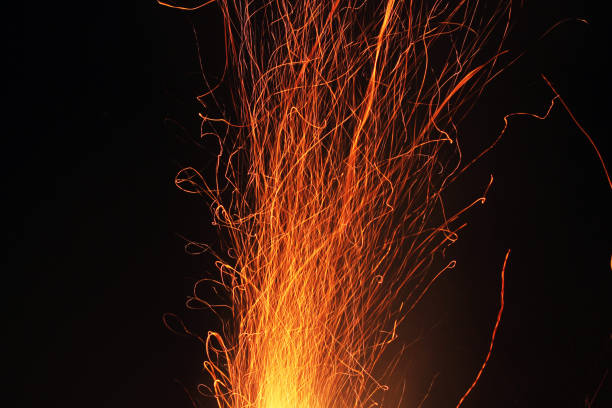 istock Sparks of flame. Strong fire. Fiery drawing 1171091099