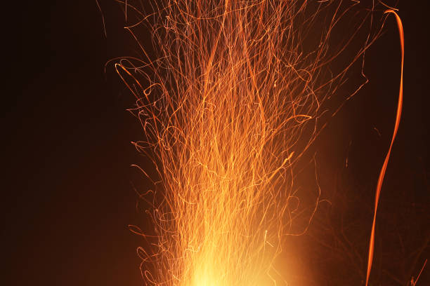 istock Sparks of flame. Strong fire. Fiery drawing 1171091100