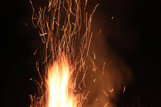 istock Sparks of flame. Strong fire. Fiery drawing 1171091143