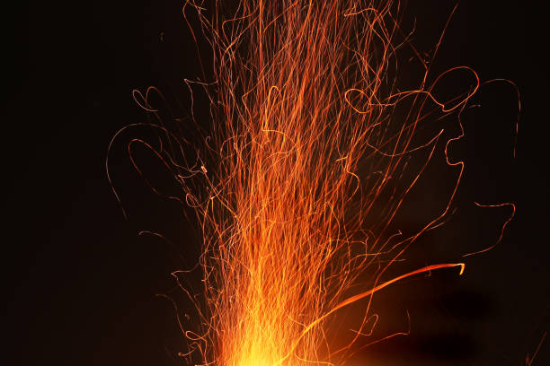 istock Sparks of flame. Strong fire. Fiery drawing 1171091151