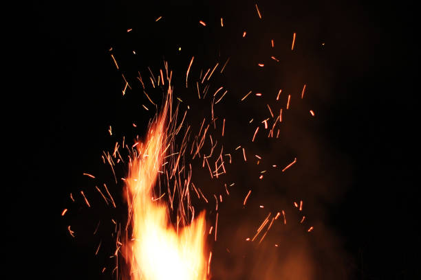 istock Sparks of flame. Strong fire. Fiery drawing 1171091158