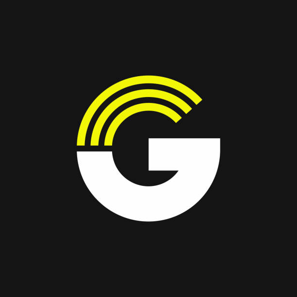 Yellow Lines Geometric Vector Logo Letter G Modern Yellow Geometric Vector Logo Letter G. G Letter Design Vector the letter g stock illustrations