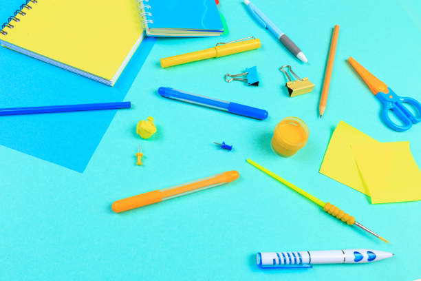 istock School stationery on color background. Back to school creative  Image 1171092912