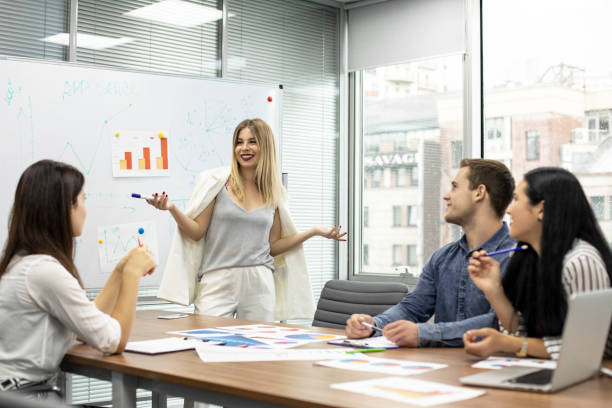 istock Businesswoman giving presentation 1171104699