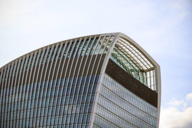 Tall London City Building Rooftop A photograph of a tall London city building rooftop. 20 fenchurch street photos stock pictures, royalty-free photos & images