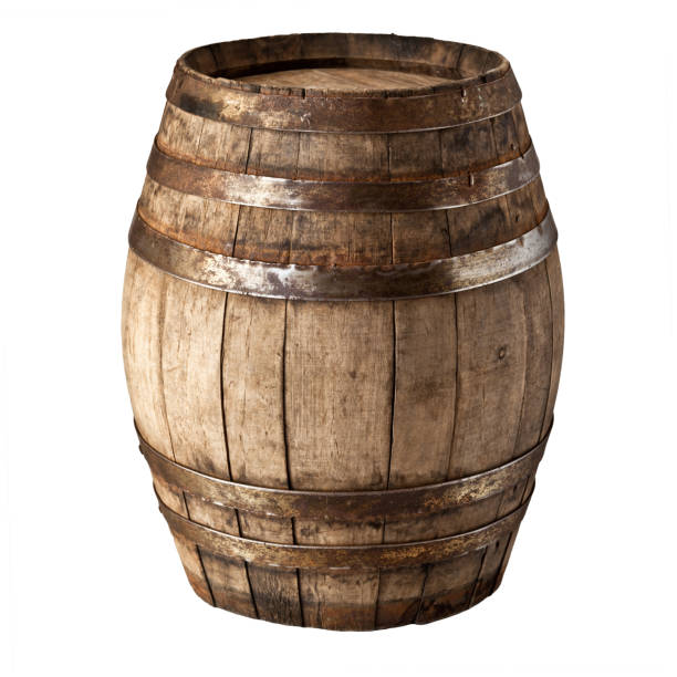 Oak barrels at the wood workshop