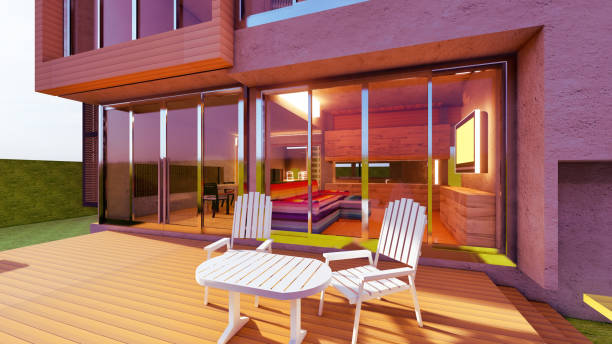 istock Brand new dream home with front porch 3d rendering 1171120110