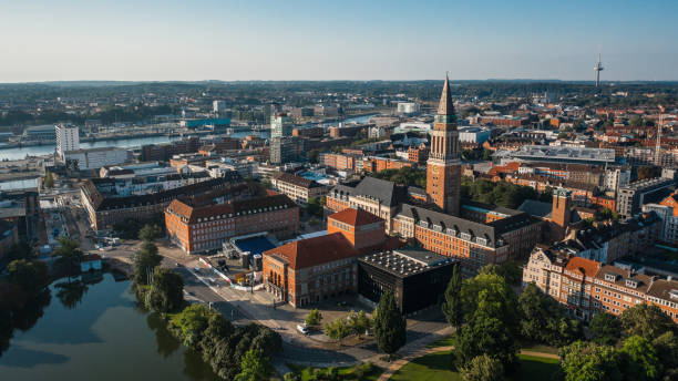 Cityscape of Kiel stock photo