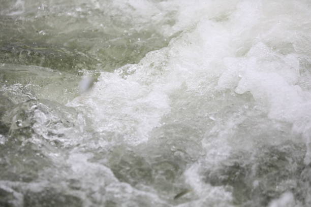 Double blurred,bokeh sponge and tsunami is blowing to the shore