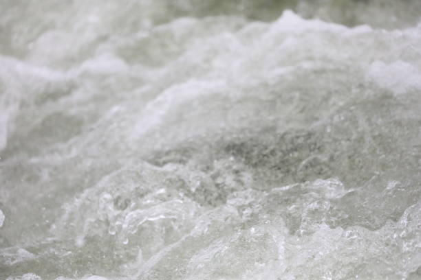 Double blurred,bokeh sponge and tsunami is blowing to the shore