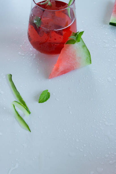 Refreshment watermelon drinks. Vegetarian beverage items