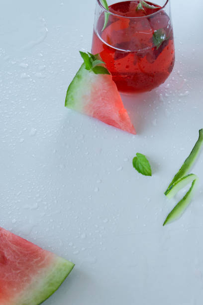 Refreshment watermelon drinks. Vegetarian beverage items
