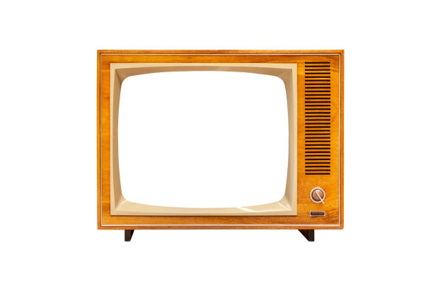 istock Vintage analog TV set with blank screen isolated on white background 1171125716