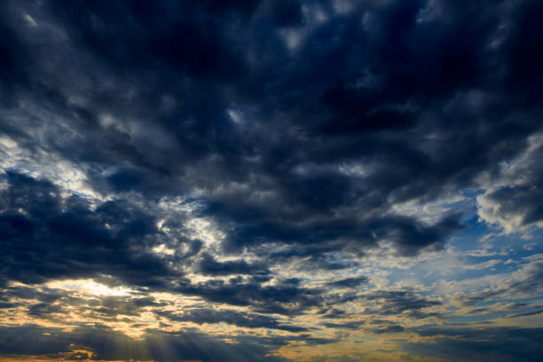 istock Beautiful sunset - dark sky with clouds and sunlight 1171127101