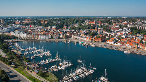 Cityscape of Flensburg stock photo