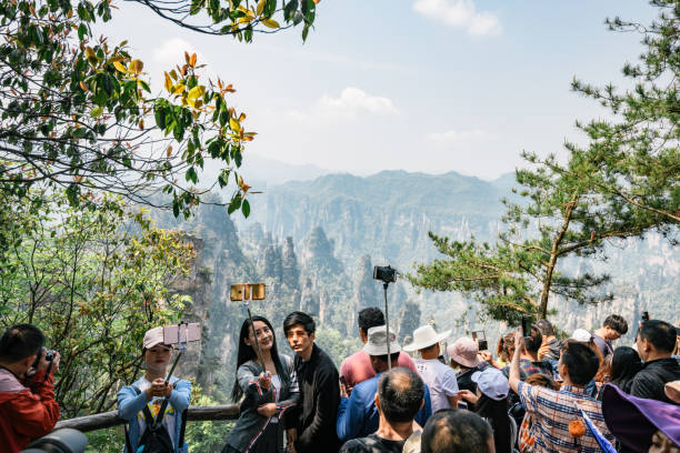 Aerial view Landscape of Zhangjiajie National Forest Park