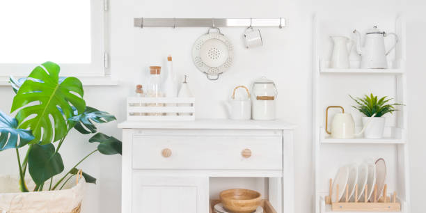 istock Refined kitchen cabinet with various utensils. Storage and organizing concept 1171132258