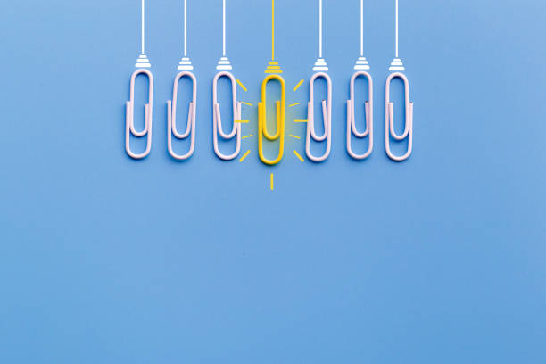 istock Great ideas concept with paperclip,thinking,creativity,light bulb on blue background,new ideas concept. 1171134711