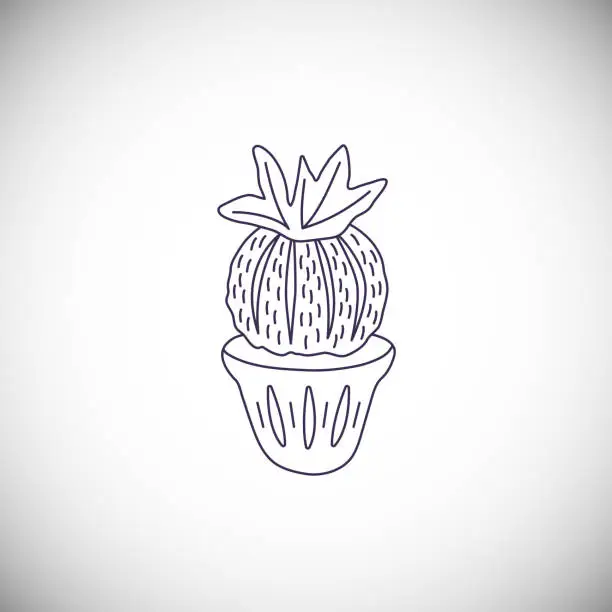 Vector illustration of Icon of Parodia for different design. Cactus.