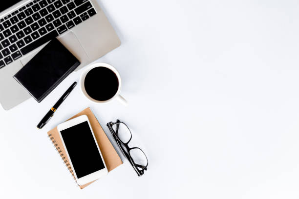 istock Top view of Office desk modern with workspace in office with copy space, flat lay. 1171135195