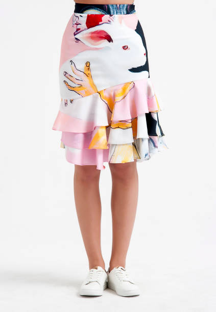 istock Fashioned skirts worn on female models with partial close-up display 1171140849