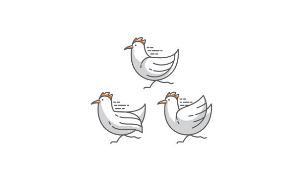 ilustrações, clipart, desenhos animados e ícones de vetor do ícone do logotipo do funcionamento da galinha - armed forces war military macho