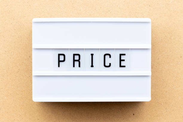istock Light box with word price on wood background 1171143098