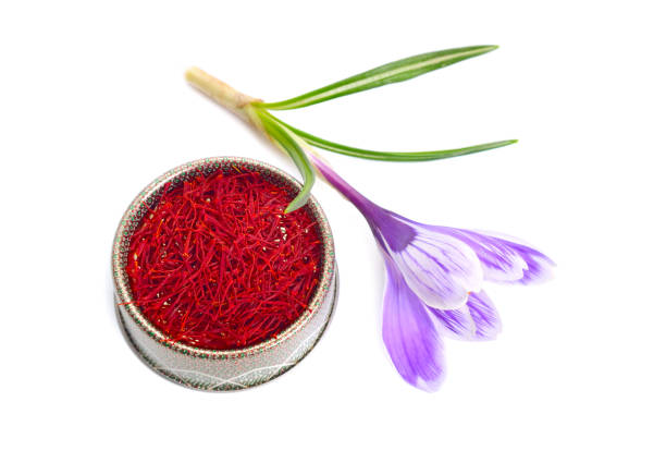 istock Saffron is a spice derived from the flower of Crocus sativus. Isolated on white background 1171145849