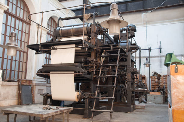istock Vintage press for newspaper printing 1171148615