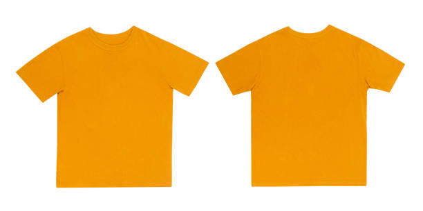 istock Yellow T-shirts front and back use for design isolated on white background 1171148676