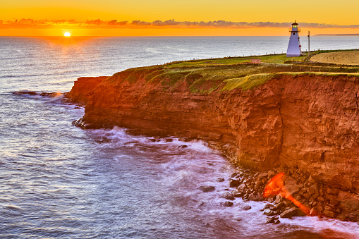 Sunrise over Cape Tryon Lighthouse on Prince Edward Island, Canada