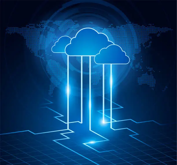 Vector illustration of Clouds - hi-tech background