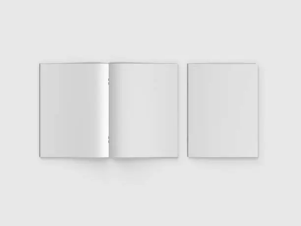 White blank hard cardboard box mock up template, 3d render illustration.