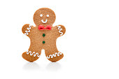 Gingerbread cookies on white background