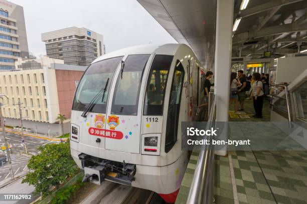 Okinawa Urban Monorail Approaching Train Station In Okinawa Japan Stock Photo - Download Image Now