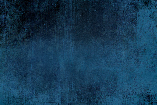 Old weathered blue wall, grungy background or texture