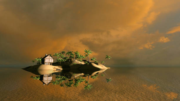 Single house on a tropical island