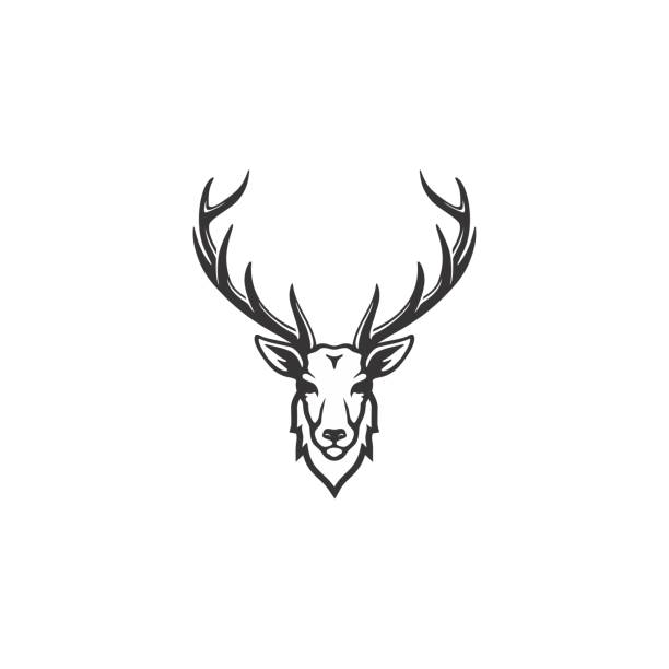 antler / inspiracje projektowe polowania - elk deer hunting animals hunting stock illustrations