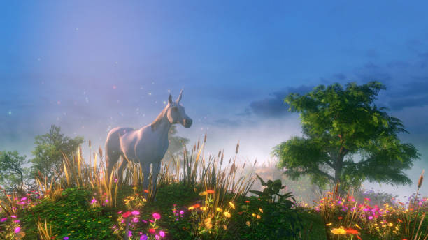 Unicorn in the wild Unicorn in the wild mythology photos stock pictures, royalty-free photos & images