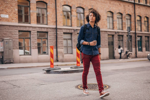 istock Hipster man drinking coffee in the city 1171178259