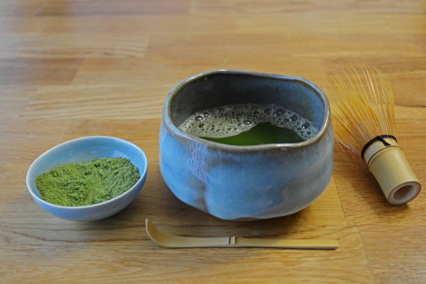 istock Japanese Matcha Green Tea, Handmade Matcha Bowl, and Accessories 1171181080