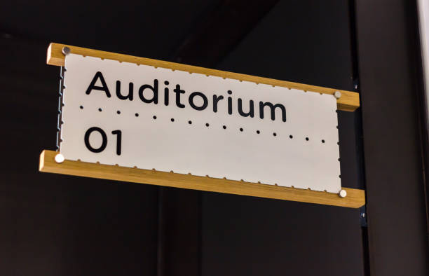 istock Auditorium room sign entrance 1171183398