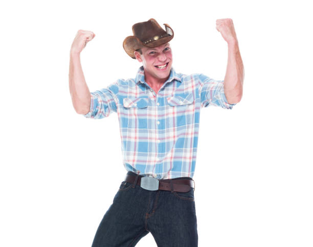 istock Handsome cowboy is excited 1171186150