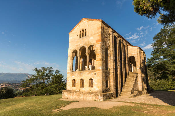 Church of Santa Maria del Naranco Oviedo, Spain. The Church of Santa Maria del Naranco, a Roman Catholic pre-Romanesque temple in Asturias. A World Heritage Site since 1985 romanesque stock pictures, royalty-free photos & images