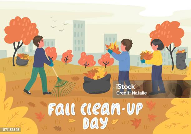 Fall Clean Up Graphics Fall Cleanup Day Stock Illustration - Download Image Now - Leaf, Heap ...
