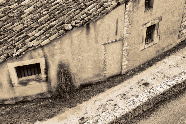 Architecture in the town of Bonnieux in Provence, France