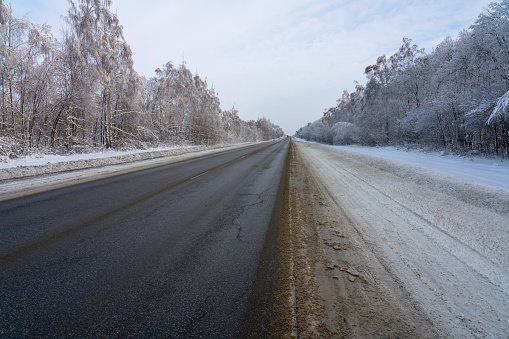 Turn of a winter road