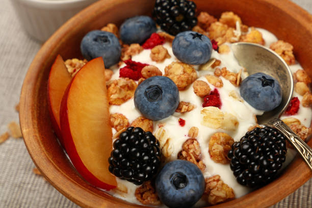 istock Portion of muesli granola breakfast with yogurt 1171193948