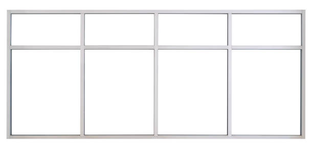klar isolierte stahl glasfenster weißen hintergrund - fenster fotos stock-fotos und bilder